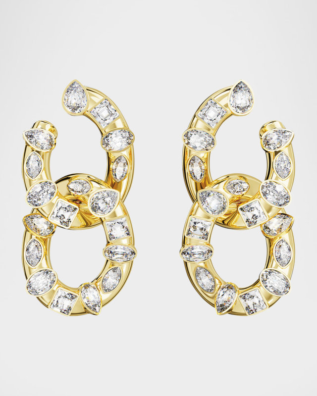 Dextera Mix-Cut Crystal Hoop Earrings